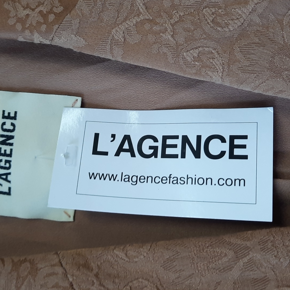 L'AGENCE Tan Brocade Blazer Jacket Size 2 - Picture 2 of 5